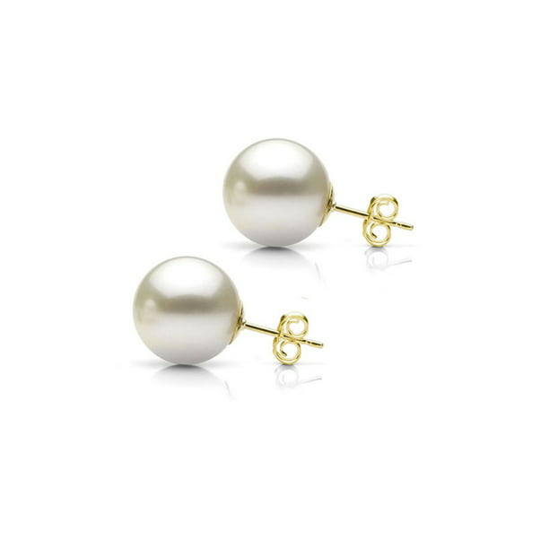 Details about   14-15mm White Flat Baroque Pearl Earring 18k Hook Natural Flawless Women